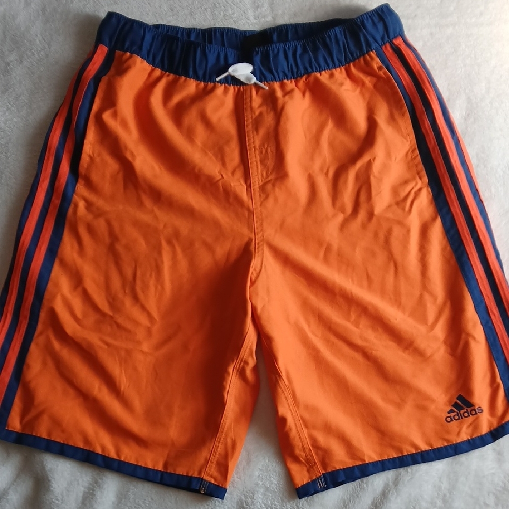 Adidas Men's Athletic Shorts in Orange and Navy